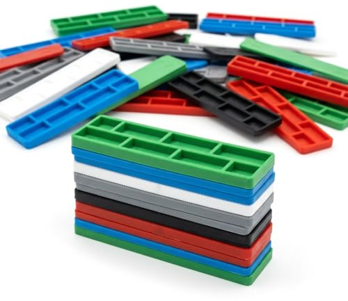 Plastic Window & Glazing Packers 1mm–6mm Assorted, Mixed Flooring Spacers, Colour Coded Plastic Shims for Window Installation, Door Fitting & Levelling – Heavy Duty Pack of 300