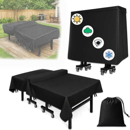 Housse Table de Ping Pong Extérieur 9 × 5 FT en Oxford 600D, Noire