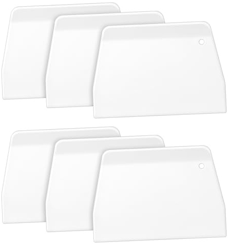 6 Pcs Adhesive Spreader Plastic Trowel, Flat Shape Glue Spreader, Reusable Hardwood Flooring Cake Scraper, Wood Glue Applicator for Spread Epoxy Resin Putty(White) | Glue Spreader tile adhesive spreader plastic spreaders for filler plastic spreaders for filler