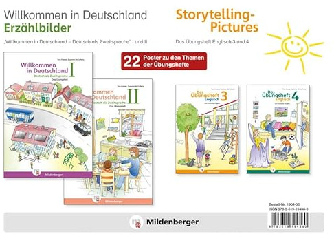 Willkommen in Deutschland – Erzählbilder / Storytelling-Pictures: 22 Poster zu den Themen der Übungshefte „Deutsch als Zweitsprache“ I und II sowie der Übungshefte Englisch 3 und 4