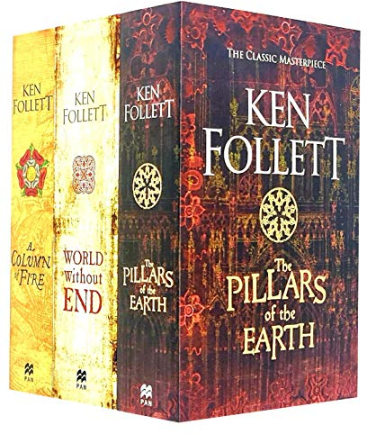 Ken Follett The Kingsbridge Novels Stories Collection 3 Books Set (The Pillars of the Earth, World Without End, A Column of Fire)