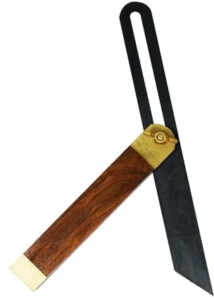 Dapetz ® 9 Inch Carpentry Squares Adjustable Carpentry Square Bevel Gauge Sliding T-Bevel Activity Angle Ruler Stainless Steel Ruler with Hardwood Handle for Craftsmen Carpenter and Architect