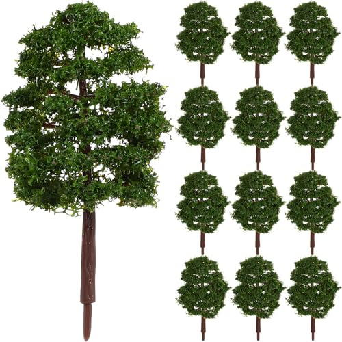 ROSENICE Árbol Modelo De Paisaje Verde Oscuro 1:100 Escala 3.14X1.57X1.57 Pulgadas Modelo De Plástico para Modelismo Ferroviario Decoración De Hogar Oficina Y Manualidades
