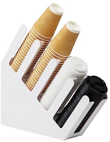 Mind Reader Foundation Collection, Graduated Coffee Dispenser 20 Cup Capacity per Compartment, Countertop Organizer, Kitchen and Breakroom, 4 L x 18 W x 16 H, Acrylic, White