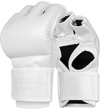 Sanabul Battle Forged 4oz MMA Gloves for Men & Women, Professional Fighting Boxing Muay Thai Kickboxing Gloves for Sparring Grappling and Training, White Small