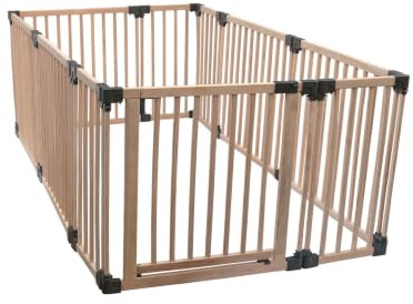 Safetots HolzSpielbereich, 120cm x 200cm, Naturholz, 76cm Hoch, Multi-aktivitaetzentren, Spielbereich für Kleinkinder, Großer Spielbereich, Einfache Installation