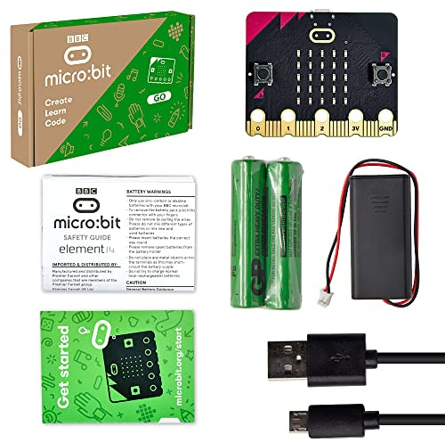 KEYESTUDIO BBC Micro:Bit Go (Microbit V2 im Lieferumfang enthalten) Starter Kit, Programmierung, pädagogisches STEM Lern-DIY Kit