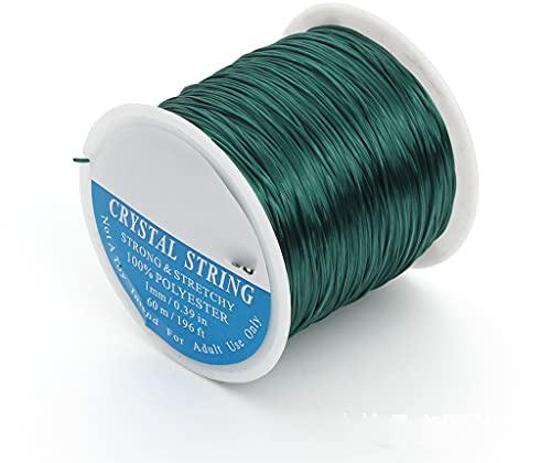 Egurs 40 m 1 mm färgat smycketråd elastisk tråd platt gummitråd smyckestråd nylon tråd för hantverk smycken tillverkning tråd grön