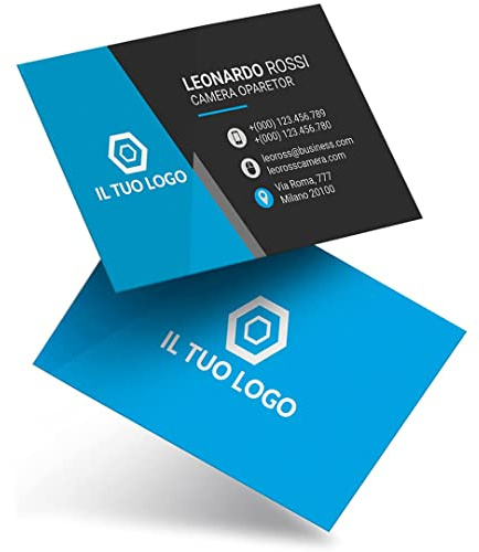 Gadaleta Digital Industries – Biglietti da Visita Foto Personalizzati 100 pz, Cartoncino Opaco 350 g/m², 8,5×5,5 cm – Stampa Fronte/Retro – Finitura Patinata