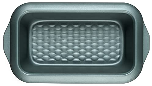 PROGRESS BW09820G2EU7 Shimmer Non-Stick Loaf Pan, 28cm Carbon Steel Bread Tin with Handles, PFOA Free, Easy Clean for Baking Cakes, Bread & Malt Loaf, Oven Safe Up to 220°C/Gas Mark 7, Green