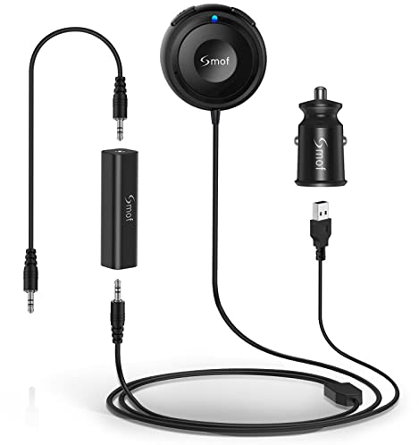 Bluetooth Autoadapter, AUX Bluetooth Adapter für Auto mit Erdungsring, Geräuschisolierung, für Freisprechen und Musik-Streaming, kabelloser Bluetooth-Empfänger mit Dual-USB-Port-Auto-Ladegerät