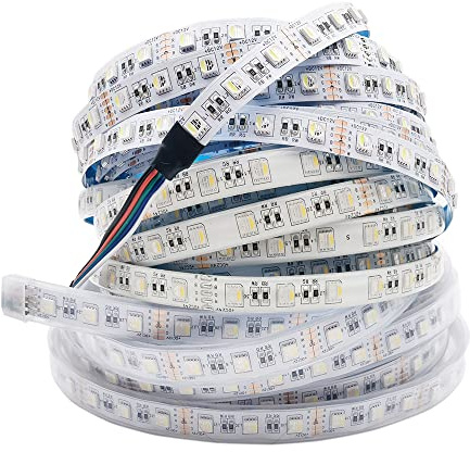 DC 12V /24V 5050 RGBW (6000K)/ RGB+Warm White (3000K) 4 Colors in 1 LED 5m 16.4ft 60LEDs/m LED strip tape Lights (Kein wasserdichtes IP30, 12V Rgb+Warm Weiß 4in1)