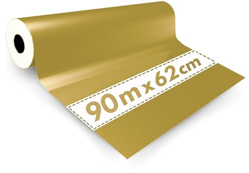 1 x Rolle Geschenkpapier, goldfarben, 62 x 90 m – Geschenkpapier für Weihnachten, Geburtstag, Hochzeit