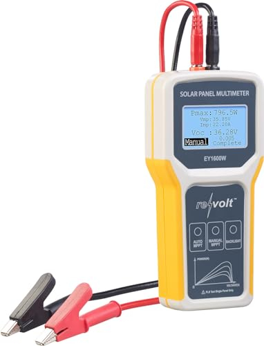 revolt Messgeräte: Digitales Solarpanel-Multimeter, bis 1.600W, 60V, 60A, XL-LCD-Display (Solarpanel-Tester, MPPT-Tester, Digital)