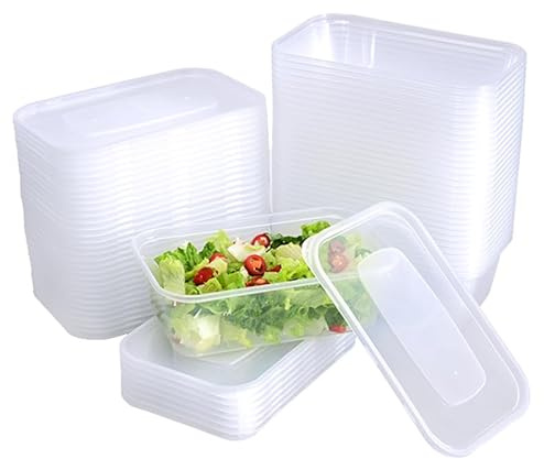 QIANSHU Confezione da 50 contenitori per alimenti da 650 ml in plastica da asporto