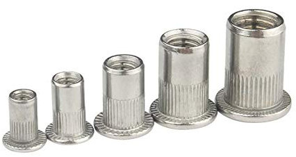 Blindnieten Set,Blindnieten M3 M4 M5 M6 M8 M10 verzinkt Carbon Steel Flachkopf Rivet Hohlnieten Rändelmuttern Hardware Befestigungsteile Werkzeuge (Color : 20Pcs, Size : M3)