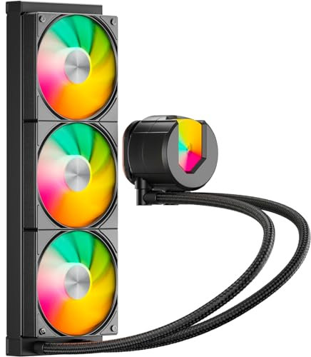 upHere gaming U360KC AIO Cooler ARGB, 360mm Water Cooler CPU, All-in-One Liquid CPU Cooler with U3 Series ARGB 120mm PWM Fans, Intel LGA: 2011/2066(X79/X99 Motherboard)&AMD: AM5/AM4 Compatible - Black