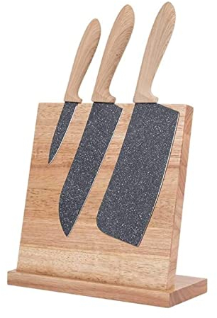 Bloc à couteaux sans couteaux Planche à couteaux magnétique Bloc à couteaux de cuisine Porte-couteau Capacité Support de rangement pour quai à couteaux Organisateur de cuisine magn