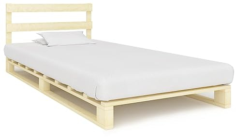 Kangmusi Palettenbett Massivholz Kiefer 90×200 cm, Braun 285241