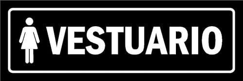 Female locker room, black informational sign SP036 - Self adhesive sticker (150mm x 50mm)