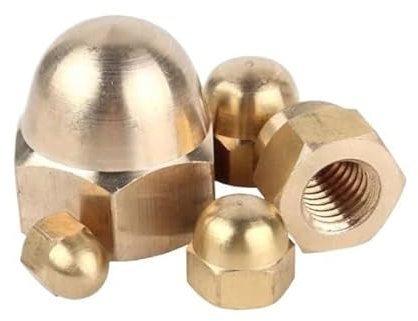 Tuercas ciegas, tuercas hexagonales, 10-50 tuercas hexagonales de tapa de latón M3 M4 M5 M6 M8 M10 M12 M14 M16 M18 M20 tuerca semicircular con cubierta de cabeza de cúpula decorativa(M18(10PCS))