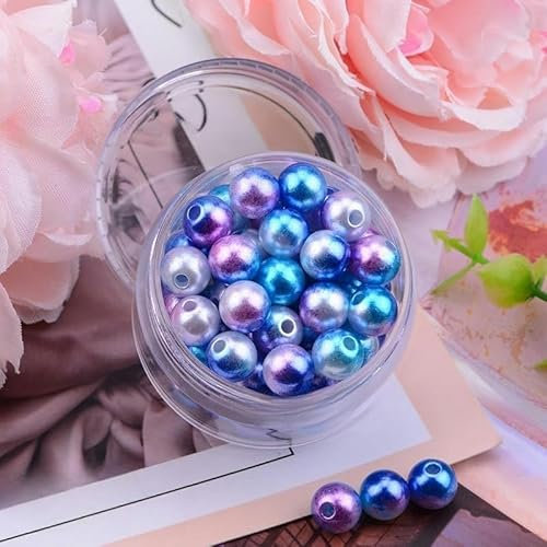 800/1500/2000 Stück 6/8/10 mm bunte Kunstperlen, lose Perlen, runde Acrylperlen für Armbänder, DIY-Schmuckherstellung-blau-lila-6 mm 2000 Stück