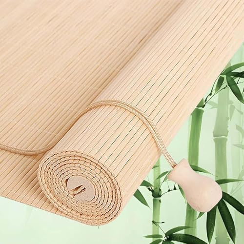 Generisch Bambusrollo Retro Bambus Rollo Jalousine Raffrollo Sonnenschutz Sichtschutz Seitenzugrollo für Fenster Tür Terrasse Balkon Garten Anpassbar Breite×Höhe,D,100x140cm