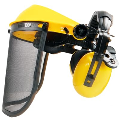 Casque Visière de protection grillagée avec casque anti-bruit - norme CE EN1731 - EN352