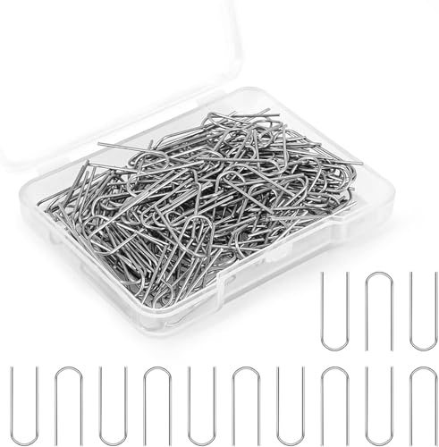 200Pcs High Temperature Nichrome Wire Jump Rings Ornament Hooks with Plastic Storage Box U Hanger Hooks for DIY Pendant, Ceramic Ornaments, Fusing in Glass，Kiln High Fire Wire Ceramics
