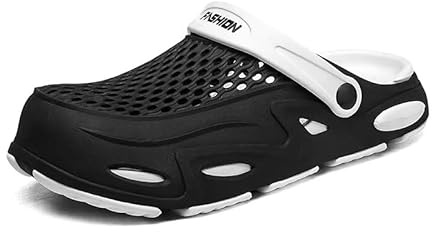 Lewhosy Zuecos para hombre zapatos de jardín ligeros transpirables zapatillas zapatillas playa zapatos sandalias, Negro , 42/43 EU