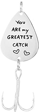 POPETPOP 3stücke Edelstahl Angelhaken You Are My Greatest Catch Personalisierbarer Köder Für Angler Perfektes Für Papa Großvater Ehemann Weihnachten Vatertag