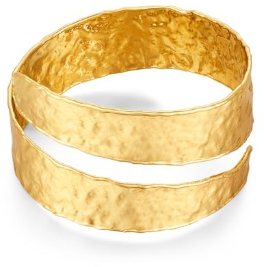 WOWORAMA Goldarmreifen Armband für Damen trendiger Armreif mit unregelmäßigen Wellen Statement mit Scharnier offener Armreif Gold trendiger Schmuck