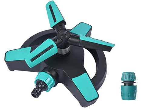 Automatic Lawn Sprinkler, 360 Degree Rotating 3 Arms Adjustable Water Sprinkler for Watering Lawn Plants Flowers Veggies Large Area Garden Sprinkler