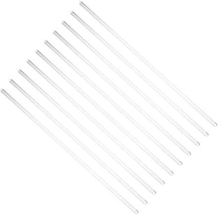 HEALEEP 10Pcs Glass Stirring Rods High Temperature Resistant Mixing Sticks for Scientific Experiments for Cocktails Milk Tea Coffee Smooth Ends for and Enhanced