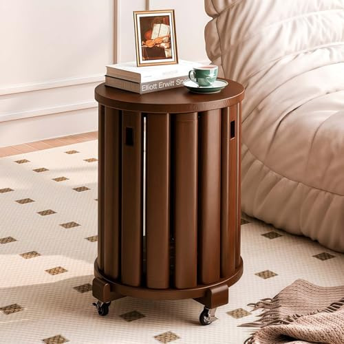 Stapelhocker aus Massivholz, 4er-Set, bewegliches Seilzug-Design, vielseitiger Beistelltisch/Barhocker für Wohnzimmer und Schlafzimmer