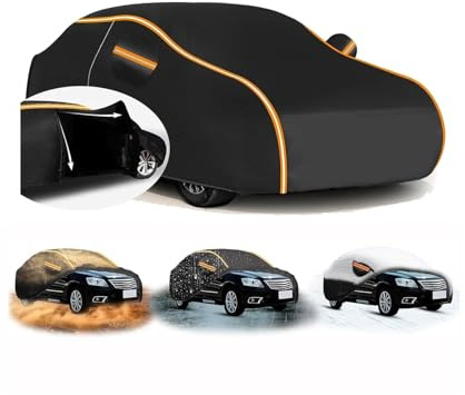 Car Cover for Jaguar XF X250 2007-2015 (496.1 x - x 146cm),All-Weather Car Protector-Waterproof+UV Defense+Scratch Resistant, Dustproof&Windproof with Reinforced Seams