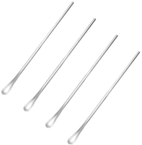 MOTHNUR 4 piezas Cucharas de Acero Inoxidable Café y Bebidas Largas de Cucharillas con Mango para Miel Jarabe y Cócteles Utensilios Resistentes y Cómodos para Uso Diario
