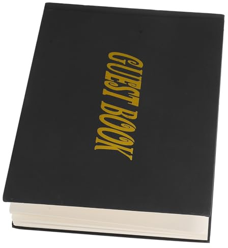 ELAYARD Libro de Firmas para Bodas Negro Clásico Álbum de Recuerdos Artesanal Libro de Invitados para Graduaciones y Celebraciones Páginas Personalizables para Mensajes y Firmas