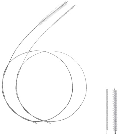 2 cepillos de manguera de acero inoxidable, 100 cm, cepillo de limpieza flexible de acero inoxidable, cepillo de limpieza para tubo de pajita, manguera, botellas y frigoríficos