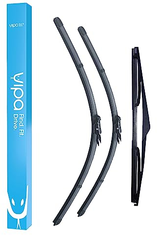 Vipa Car Parts Premium Wiper Blade Set | fits: NISSAN QASHQAI/QASHQAI +2 SUV (Feb 2007 to Dec 2013) | All-Weather Performance | Durable, Streak-Free Windshield Wipers | Easy Installation