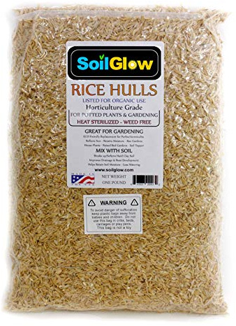 Rice Hulls - Organic Use – 1lb Bag 3.1qts - House Plants – Gardening - Chicken Bedding Nesting