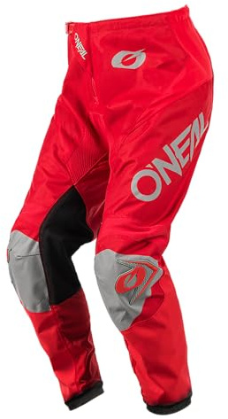 O'NEAL | Pantaloni Motocross | MX | Massima libertà di movimento, Design traspirante e resistente, Fodera interna permeabile all'aria | Pantaloni Matrix Ridewear | Adulto | Rosso Grigio | Taglia 36/52