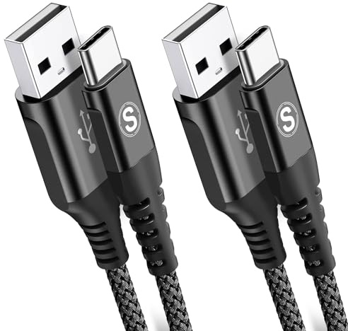 2-Pack 2M USB C Cable 3.1A Fast Car Charger Cable Compatible for iPhone 17 air 16 15 Plus Pro Max, Samsung Flip/Fold 7 6 5 4 3 S26 S25 S24 S10 S20 S21 S22 S23 A16/15/14/13/12 A35/A34 A56/55/54, Pixel