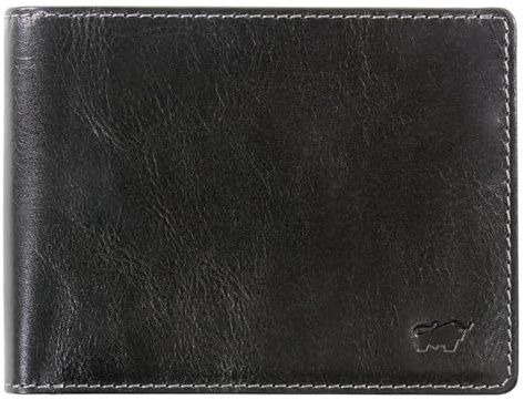BRAUN BÜFFEL - Herren RFID Geldbörse Arezzo - 9 Kartenfächer aus echtem Rindleder Schlichtes Design - Edles Schwarz