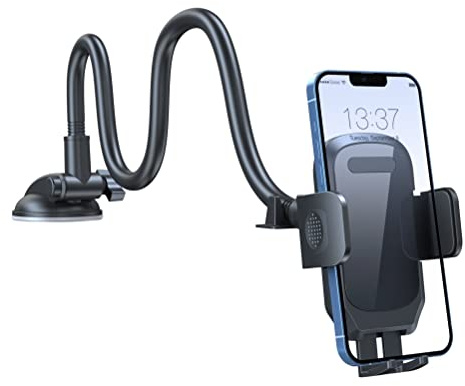ARTOCT Support de téléphone pour voiture, bras long pour tableau de bord, pare-brise, support de téléphone portable à ventouse, compatible avec tous les téléphones