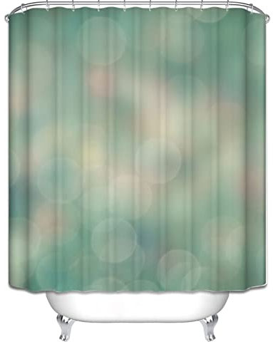 EHOMERY Tenda Doccia Fantasia Tenda per Vasca in Tessuto Fantasia Tende Doccia Ombrello Tende Vasca da Bagno Corte Polyester Blu con 12 Anelli di Sospensione, 140X180Cm