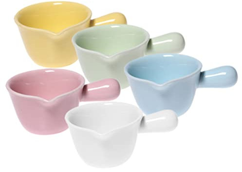 Cabilock 5pcs Ceramic Milk Pitcher Milk Container for Coffee Making Supplies for Pouring in Cafes and Homes