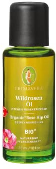 PRIMAVERA Pflegeöl Wildrosenöl bio* 30 ml – naturreine Pflanzenkraft – Glasflasche – Aromaöl, Körperöl, Naturkosmetik - intensiv regenerierend, glättend, feuchtigkeitsspendend – vegan