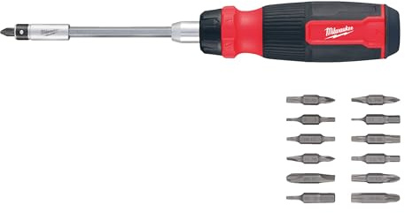Milwaukee Screwdriver with ratchet function including 13 reversible bits PH/PZ/TX/HEX/SL and bit holder