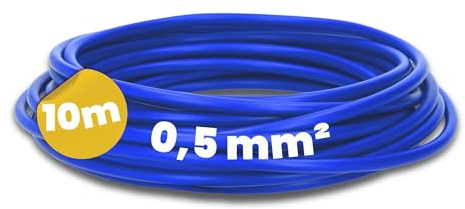 Kalitec 10m H05V-K 0,5 mm² Cavo di Cablaggio Flessibile in PVC - Blu Scuro | Filo singolo in rame classe 5 per quadri elettrici, macchine e automazione. Resistente fino a -40°C, certificato HAR.